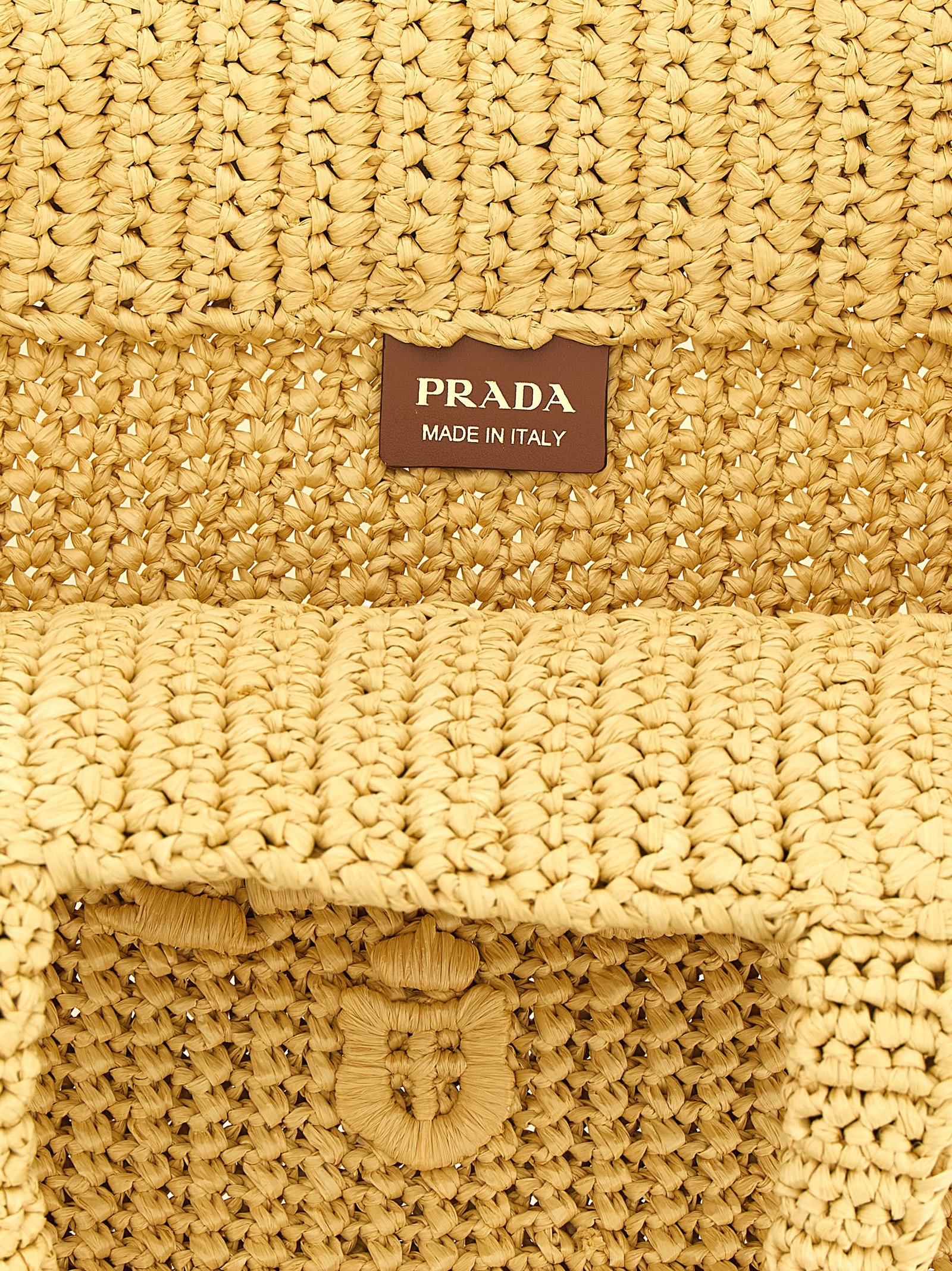 Beige Raffia Tote Bag