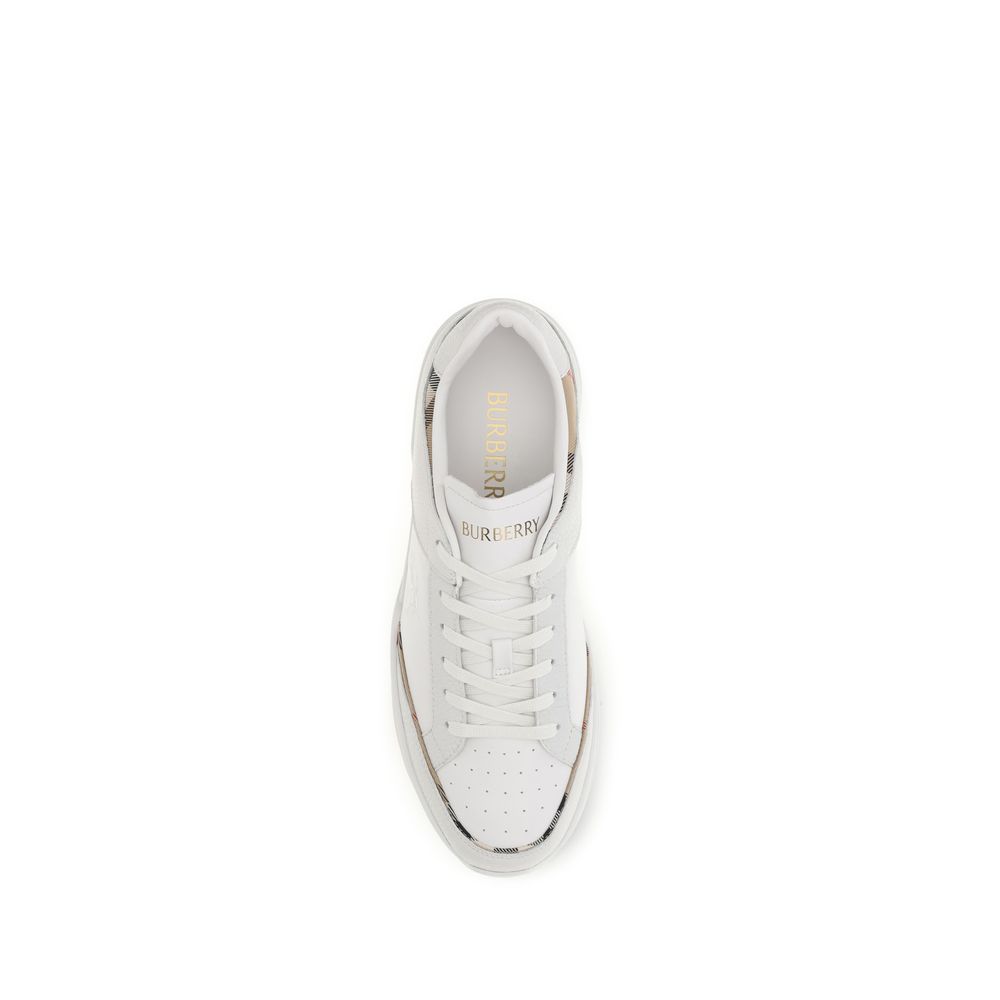 White Calf Leather Bos Taurus Low Top Sneakers