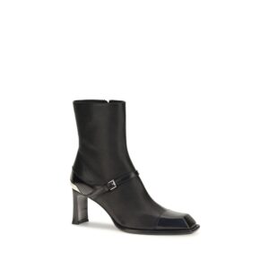 Black Lamb Leather Ankle Boots