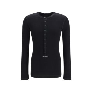 Black Cotton Long Sleeve T Shirt
