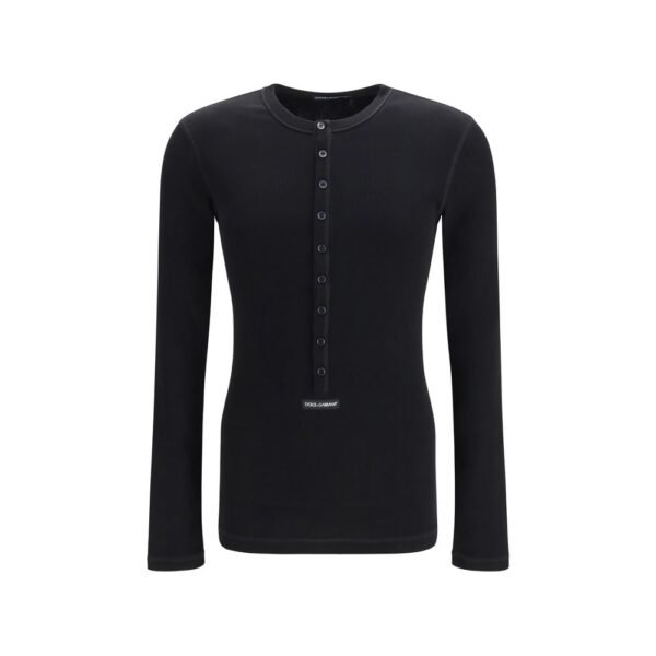 Black Cotton Long Sleeve T-Shirt
