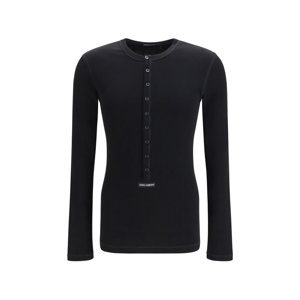 Black Cotton Long Sleeve T Shirt