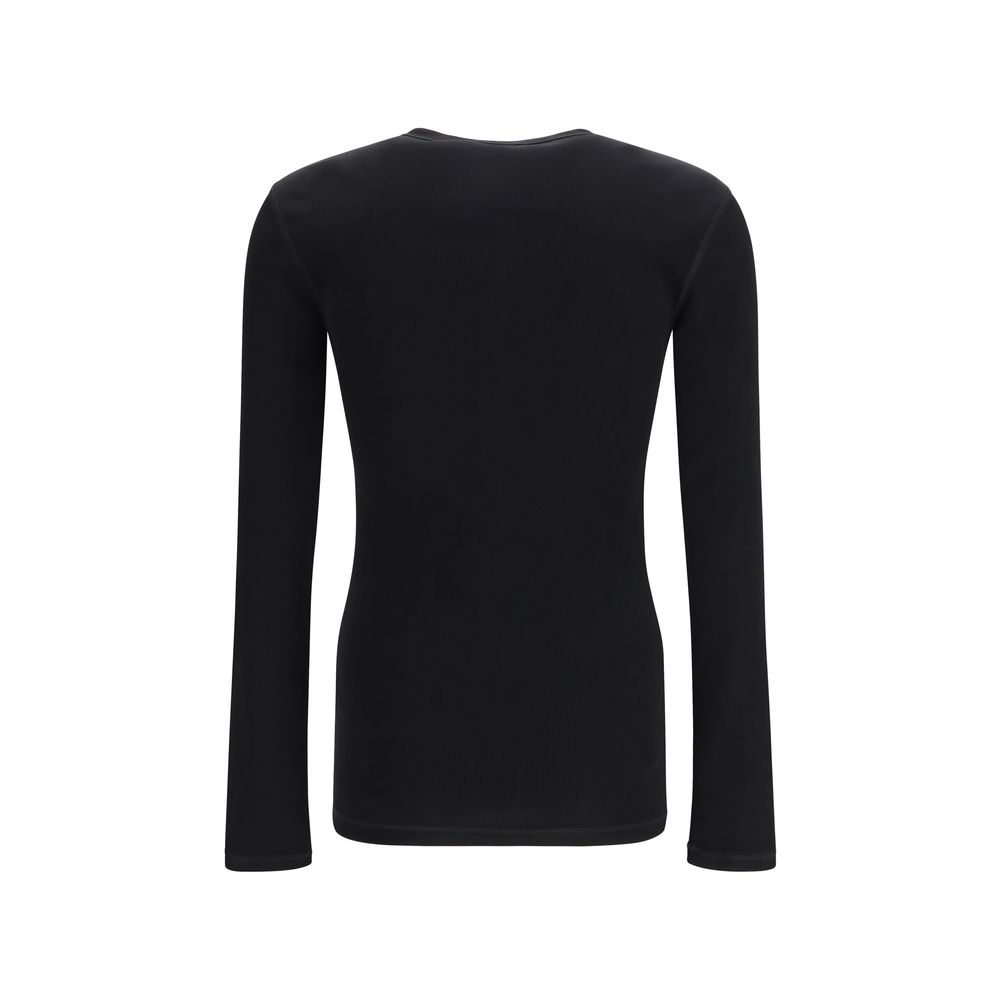 Black Cotton Long Sleeve T Shirt