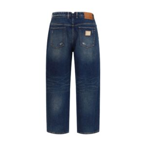Blue Cotton Relaxed Fit Jeans