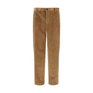 Brown Cotton Casual Pants