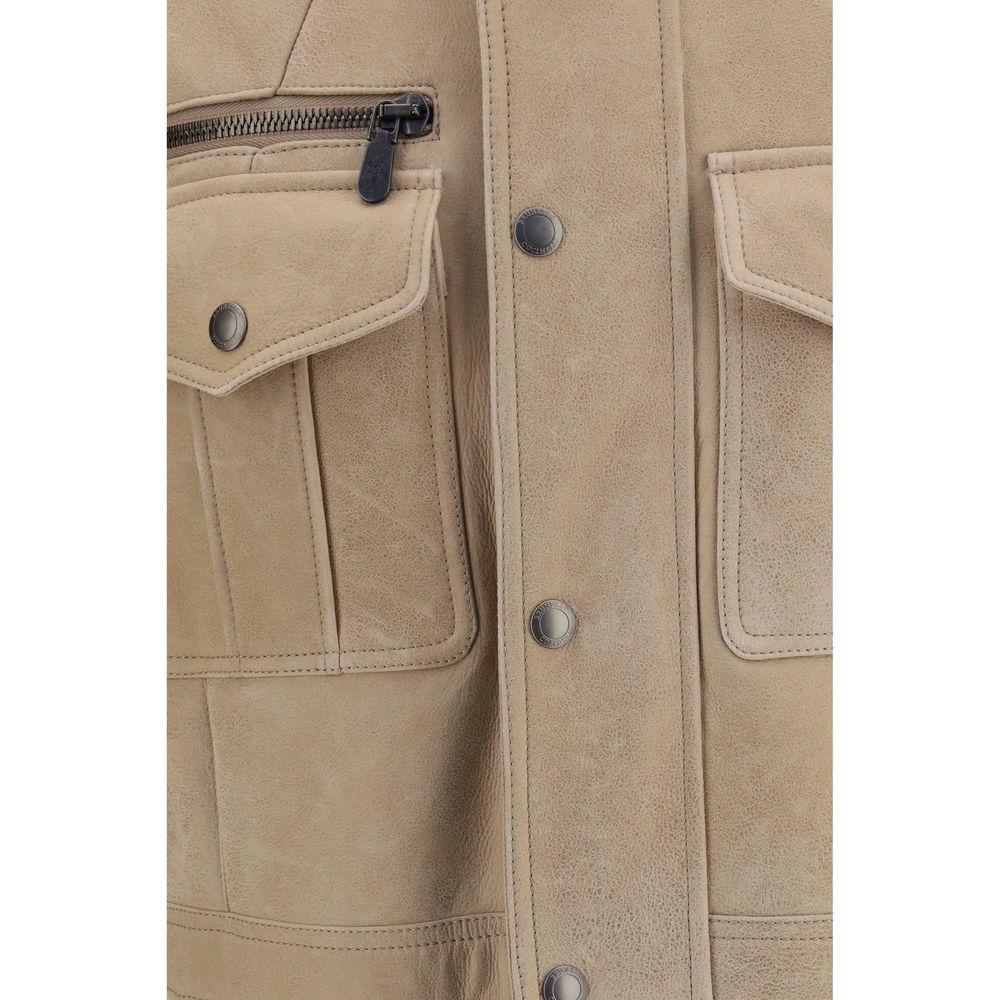 Beige Lambskin Full Length Jacket