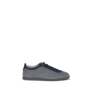 Gray Calf Leather Bos Taurus Low Top Sneakers