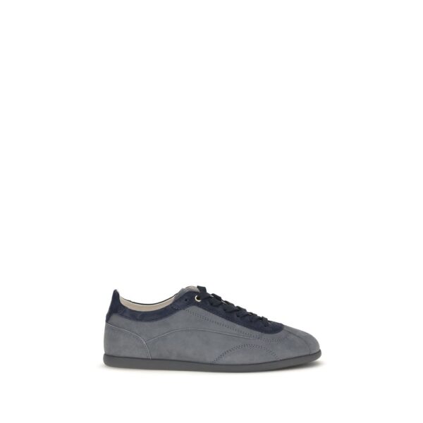 Gray Calf Leather Bos Taurus Low Top Sneakers