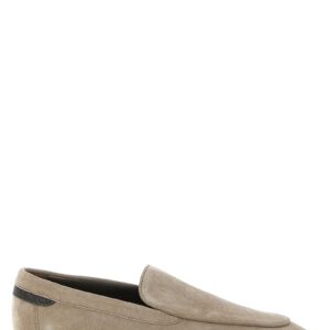 Beige Calfskin Slip-On Loafers