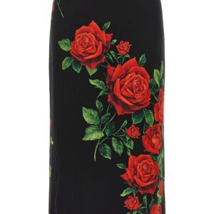 Black Silk Midi Skirt