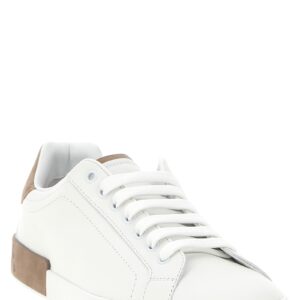 Beige Calfskin Low Top Sneakers