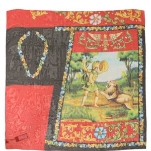 Multicolor Silk Printed Square Foulard Scarf