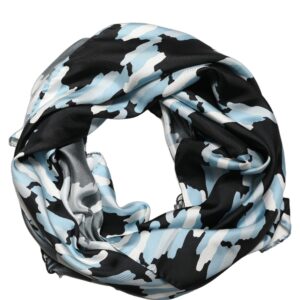 Black Blue Abstract Silk Shawl Stole Scarf