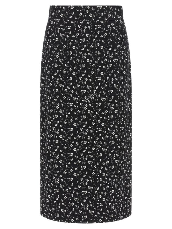 Bicolor Silk Midi Skirt