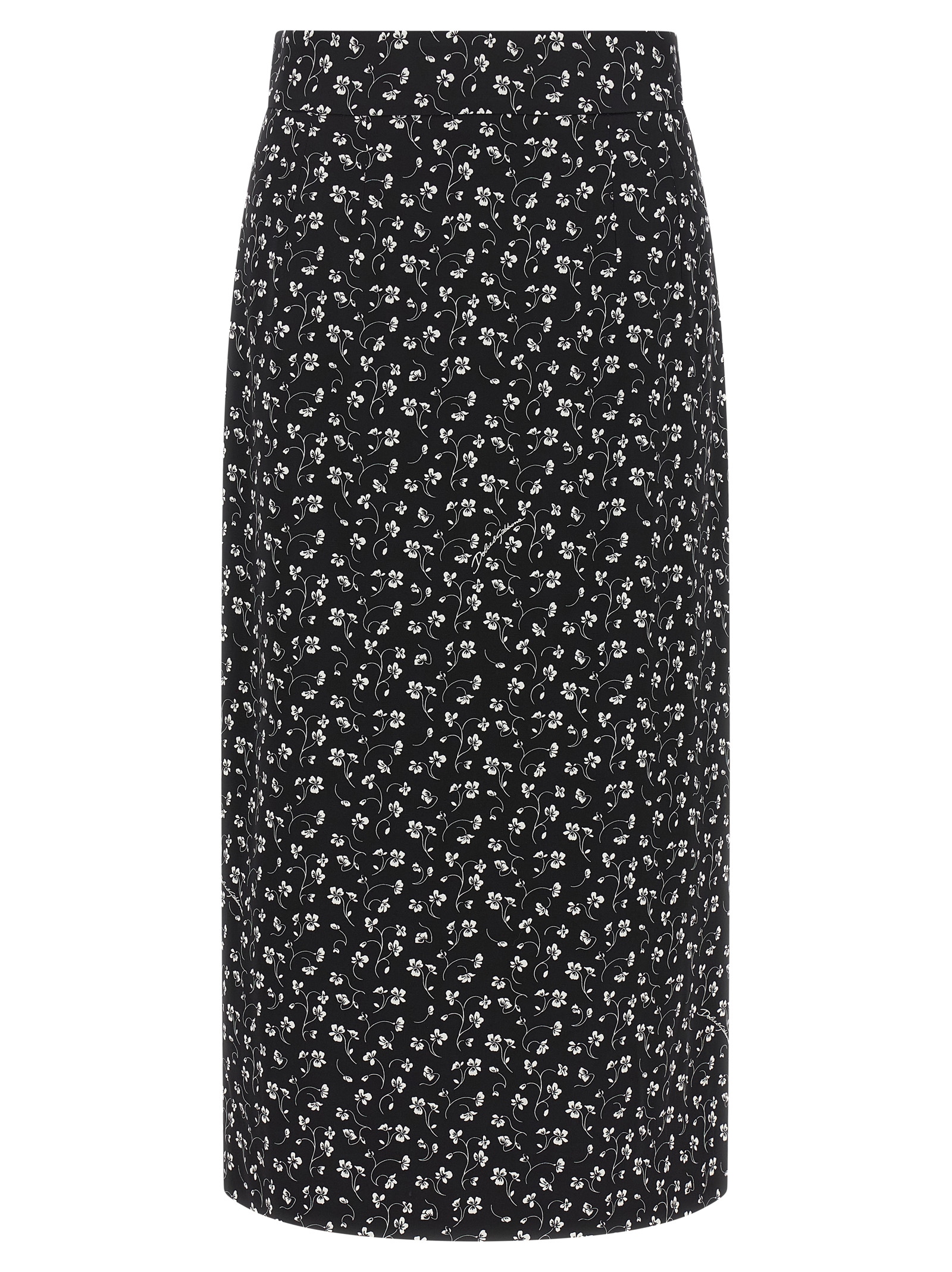 Bicolor Silk Midi Skirt