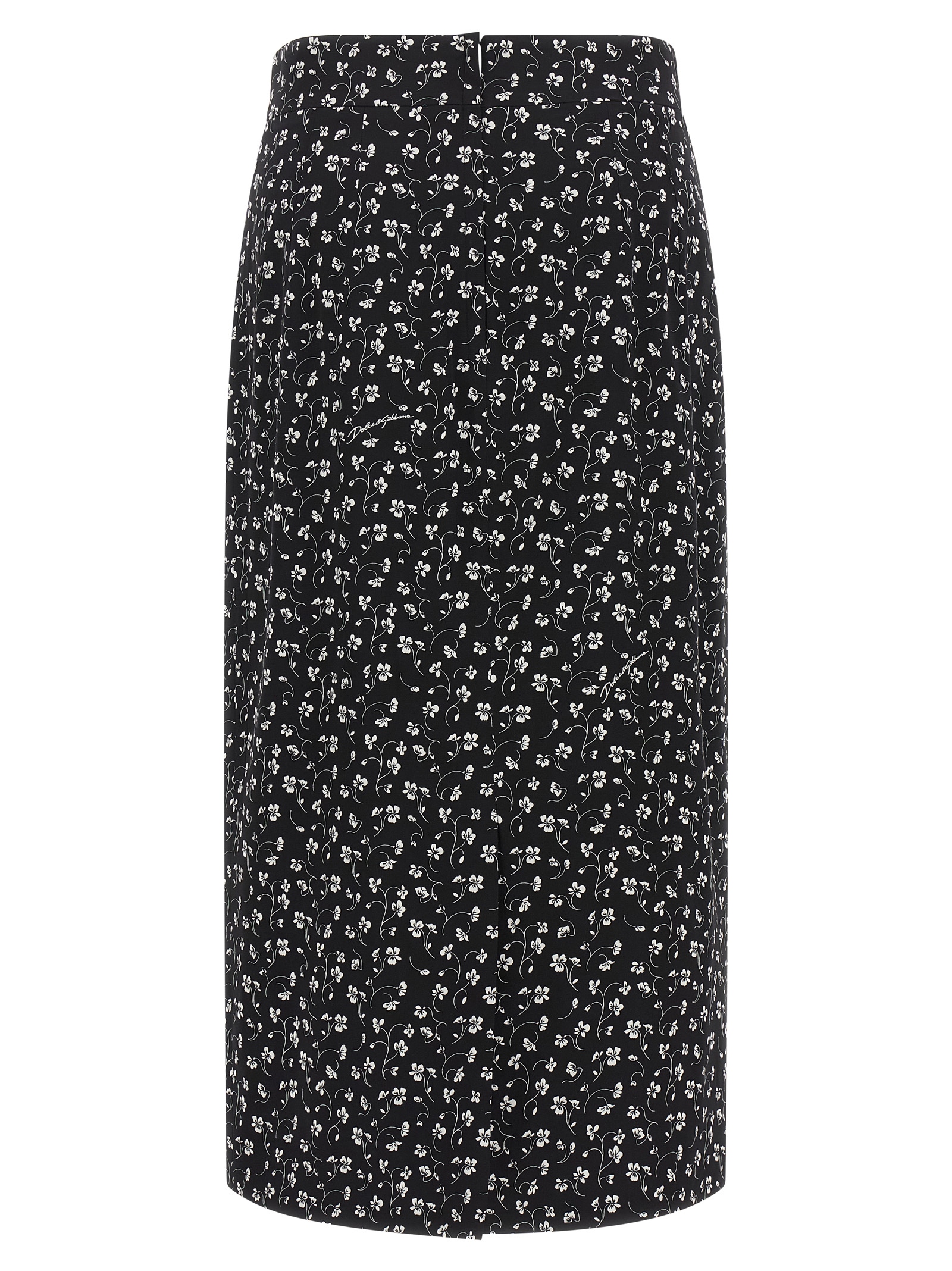 Bicolor Silk Midi Skirt