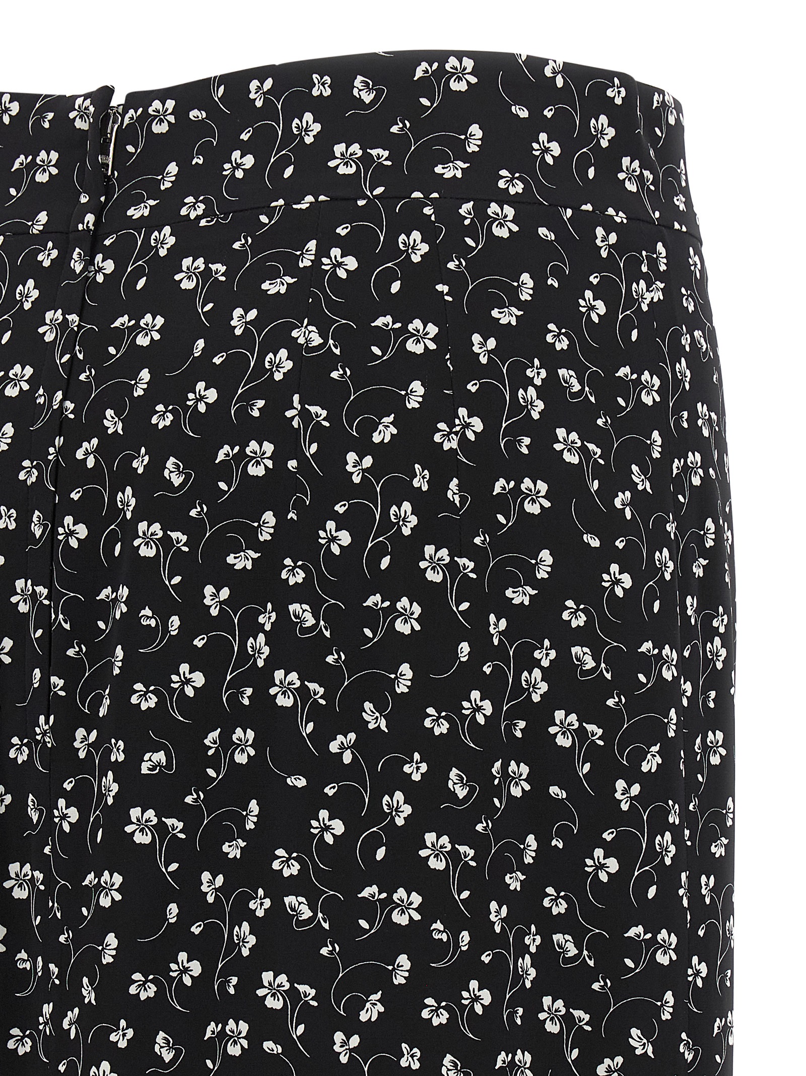 Bicolor Silk Midi Skirt