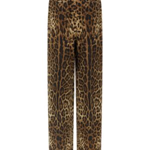 Brown Wool Casual Pants