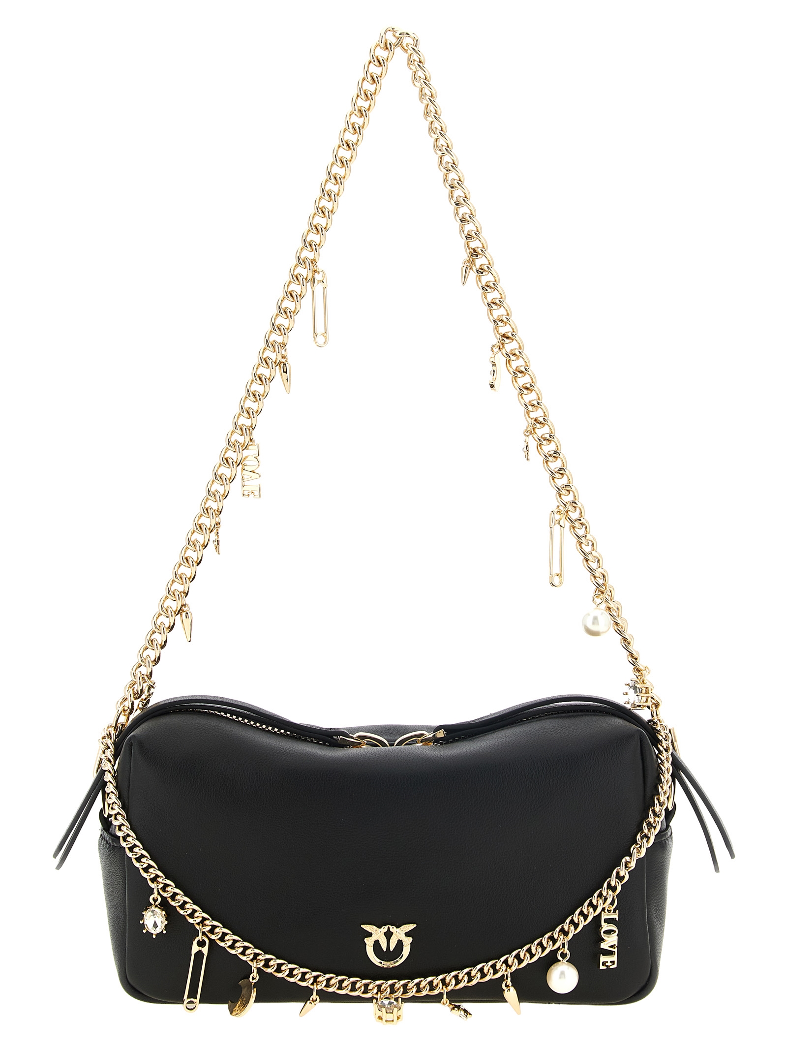 Black Lambskin Shoulder Bag