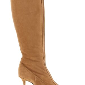 Beige Lamb Leather Over The Knee