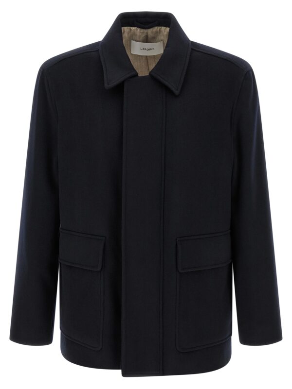 Blue Cashmere Full-Length Jacket