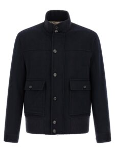 Blue Virgin Wool Full-Length Jacket