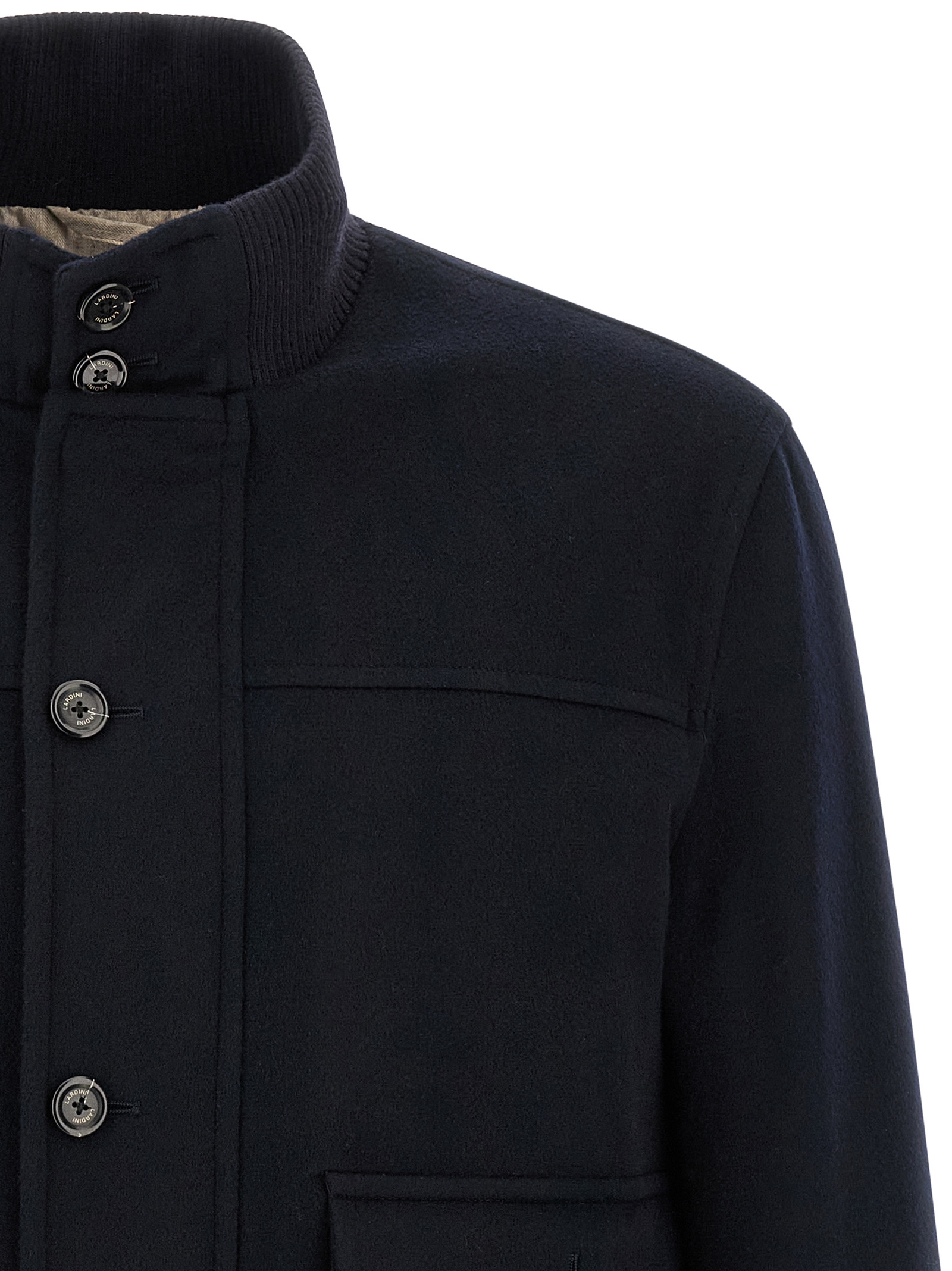 Blue Virgin Wool Full Length Jacket