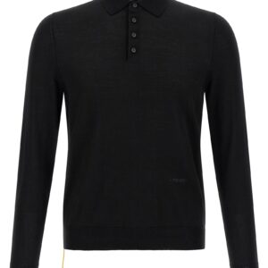 Black Virgin Wool Polo Shirt