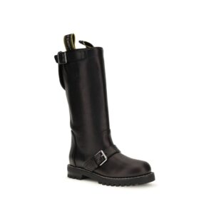 Black Calf Leather Bos Taurus Lace Up Boots