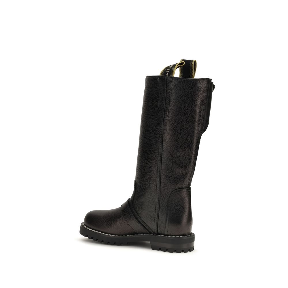 Black Calf Leather Bos Taurus Lace Up Boots