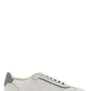 Gray Calfskin Low Top Sneakers