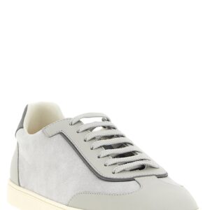 Gray Calfskin Low Top Sneakers
