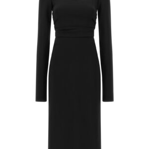 Black Viscose Midi Dress