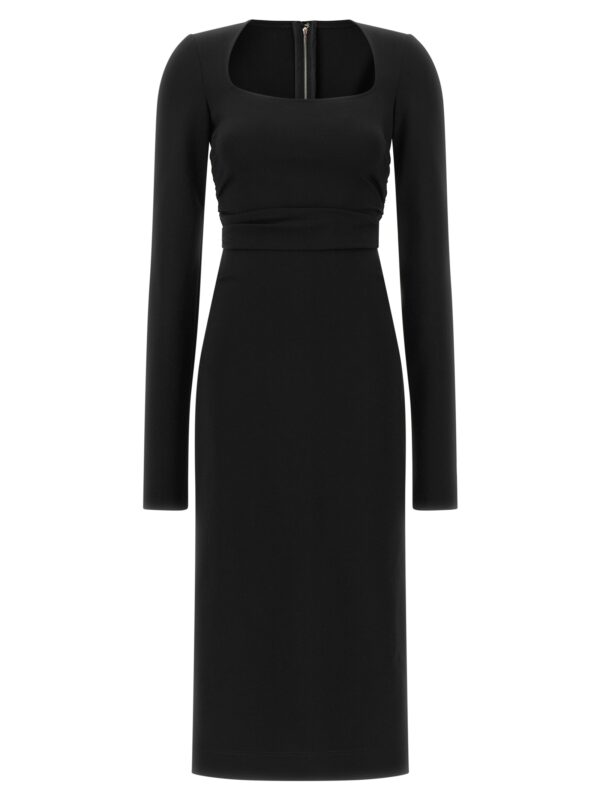 Black Viscose Midi Dress