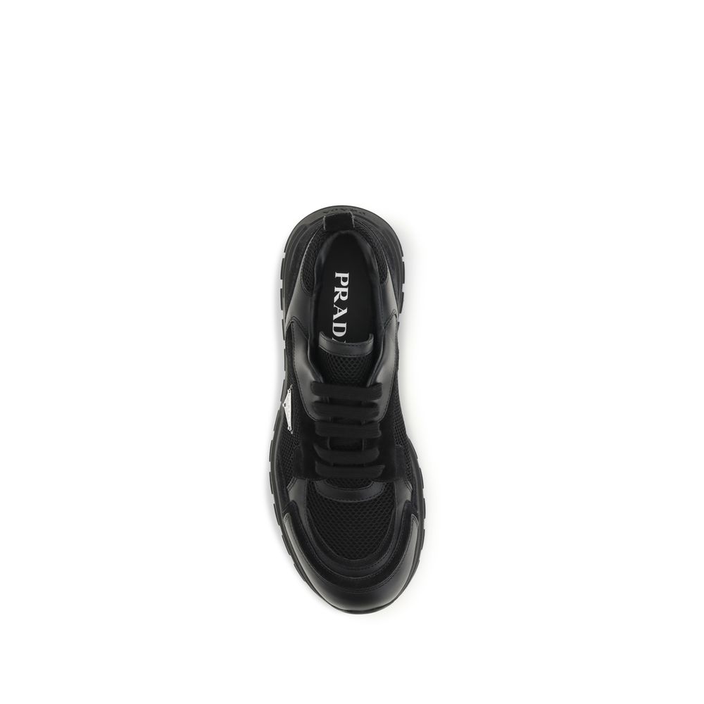 Black Fabric Athletic Sneakers