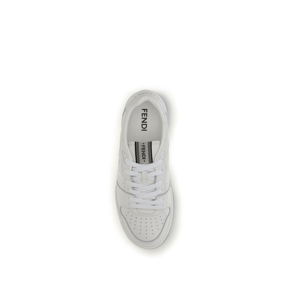 White Calf Leather Bos Taurus Athletic Sneakers