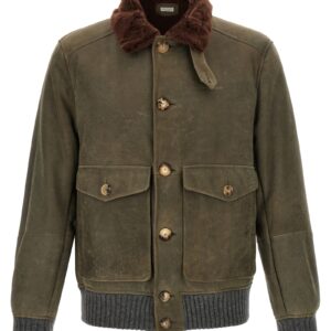 Bicolor Lamb Leather Leather Jacket