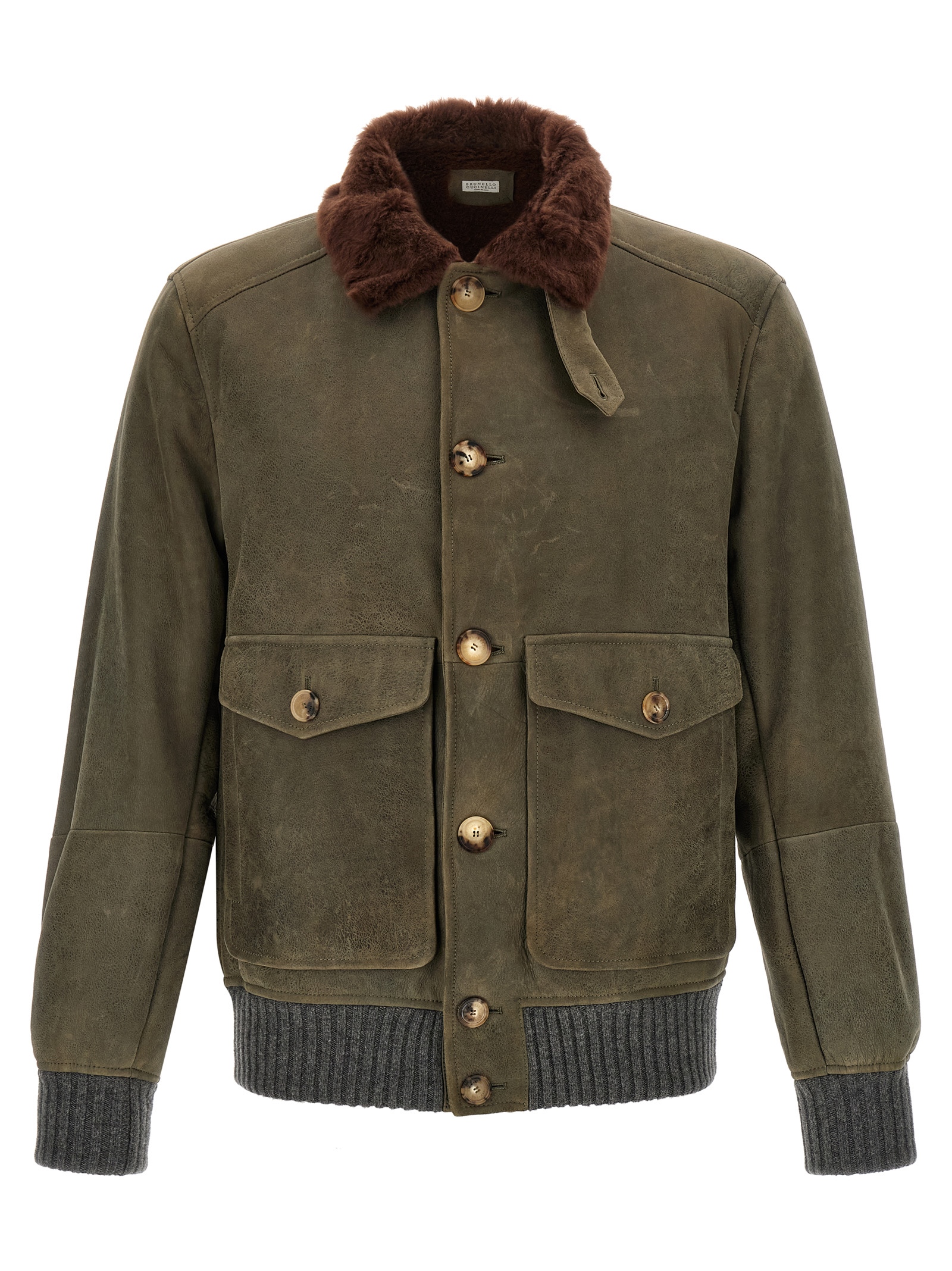 Bicolor Lamb Leather Leather Jacket