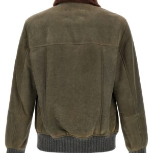 Bicolor Lamb Leather Leather Jacket