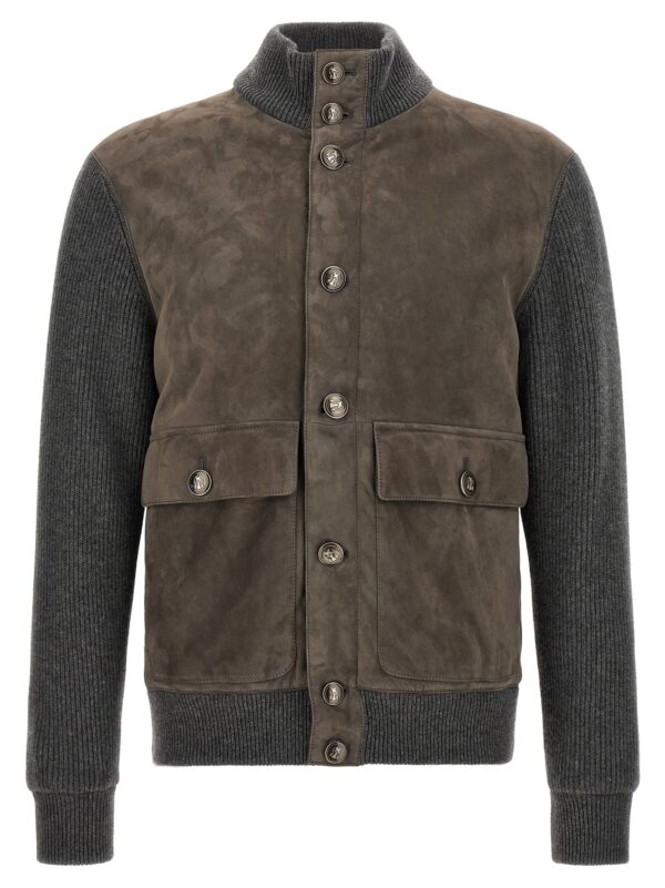 Gray Lamb Leather Leather Jacket
