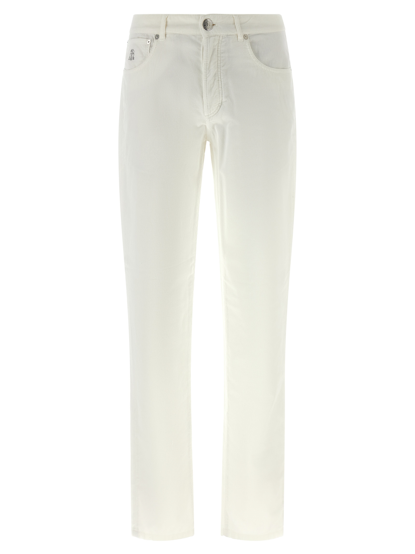 White Cotton Casual Pants