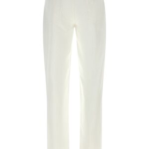 White Cotton Casual Pants