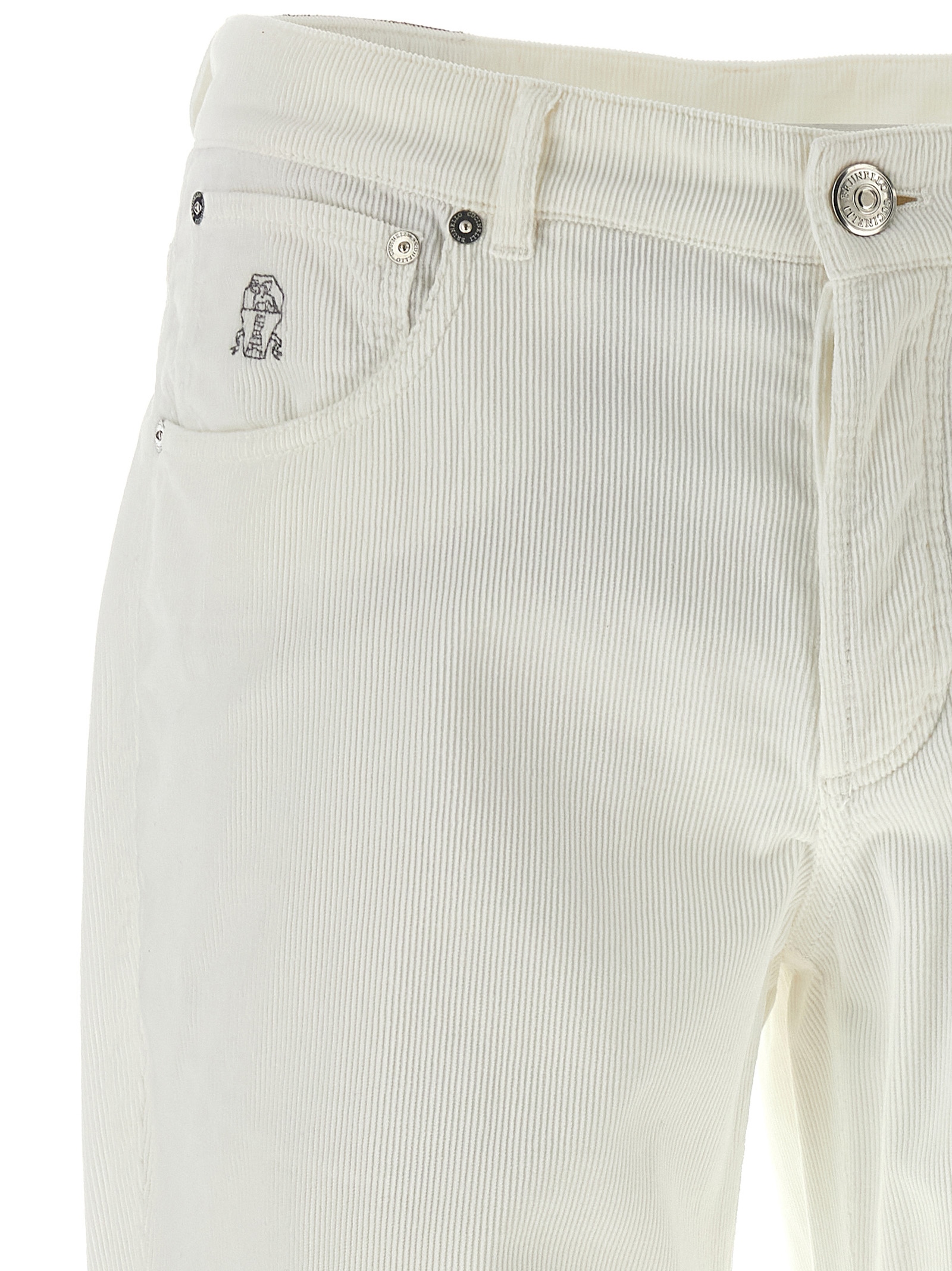 White Cotton Casual Pants
