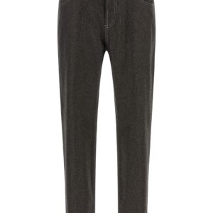 Gray Virgin Wool Casual Pants