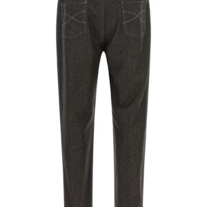 Gray Virgin Wool Casual Pants