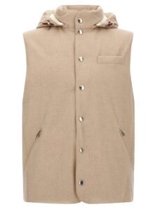Beige Wool Sleeveless Jacket