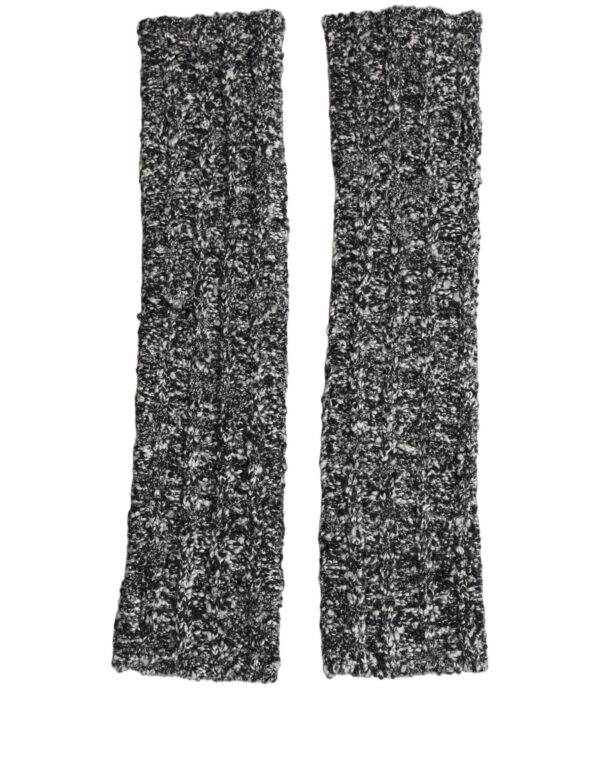 Sleeves Black Wool Blend Knitted Warmer Arm