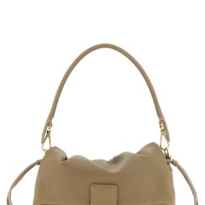 Beige Lamb Leather Handbag