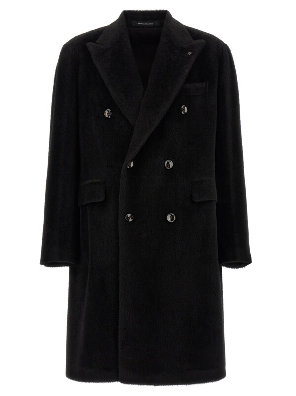Black Alpaca Leather Coat