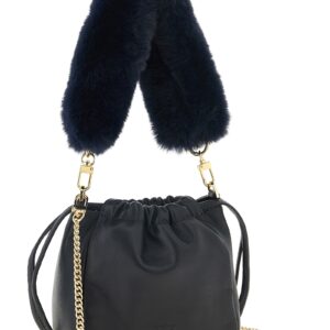 Blue Lambskin Shoulder Bag
